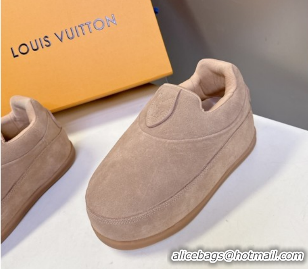 Charming Louis Vuitton LV Yeti Slip On Platform Shoe in Suede 1AIJD5 Beige 1022068