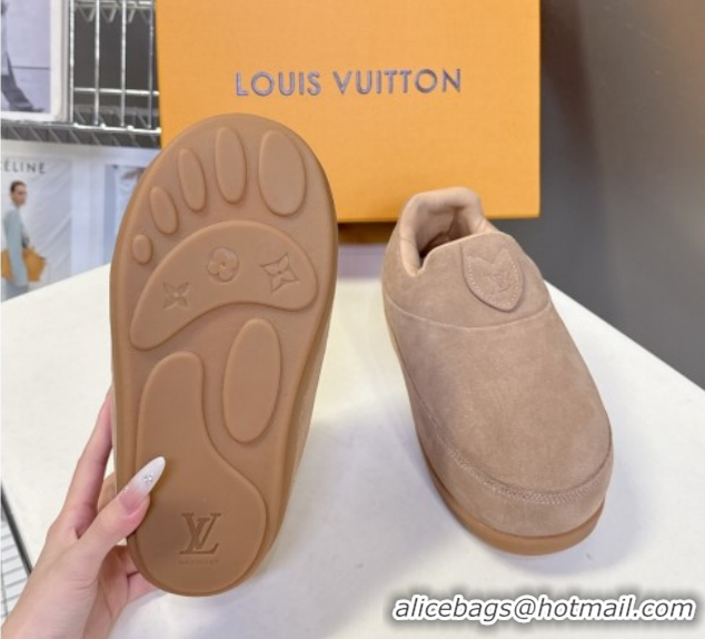 Charming Louis Vuitton LV Yeti Slip On Platform Shoe in Suede 1AIJD5 Beige 1022068