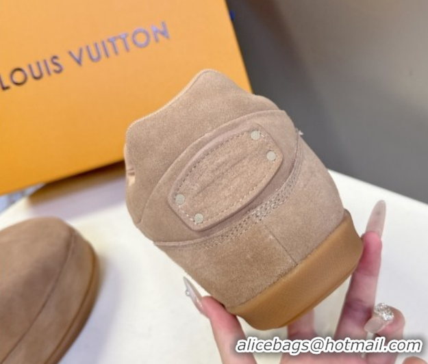 Charming Louis Vuitton LV Yeti Slip On Platform Shoe in Suede 1AIJD5 Beige 1022068