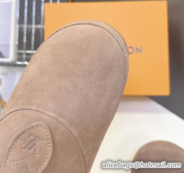 Charming Louis Vuitton LV Yeti Slip On Platform Shoe in Suede 1AIJD5 Beige 1022068