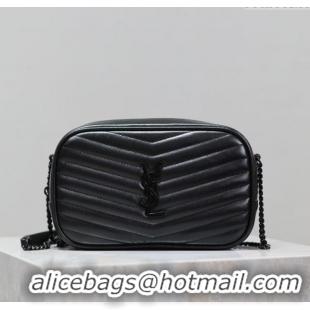 Best Product Saint Laurent Lou Mini Chain Camera Bag in Matelasse Leather 585040 All Black 2025