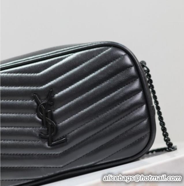 Best Product Saint Laurent Lou Mini Chain Camera Bag in Matelasse Leather 585040 All Black 2025