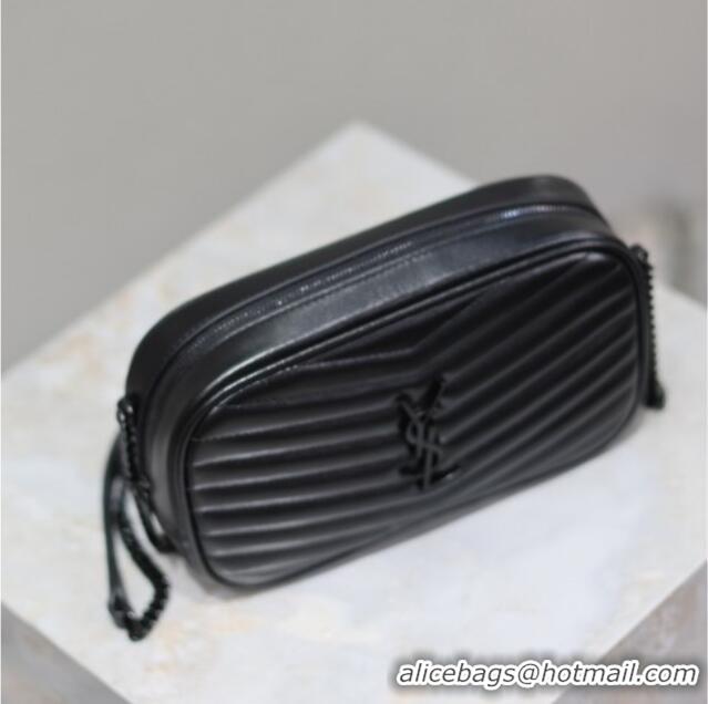 Best Product Saint Laurent Lou Mini Chain Camera Bag in Matelasse Leather 585040 All Black 2025