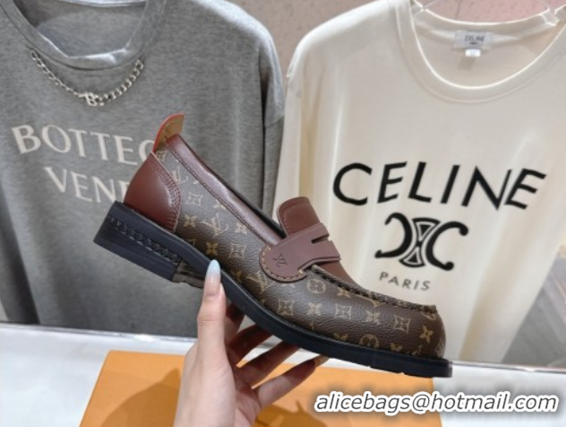 Buy Discount Louis Vuitton LV Bubble Loafers in Monogram Canvas and Leather Brown 1AIJHI 1022069