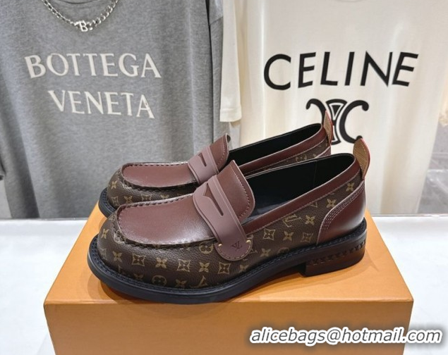 Buy Discount Louis Vuitton LV Bubble Loafers in Monogram Canvas and Leather Brown 1AIJHI 1022069