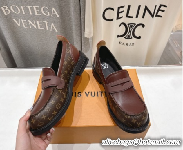 Buy Discount Louis Vuitton LV Bubble Loafers in Monogram Canvas and Leather Brown 1AIJHI 1022069