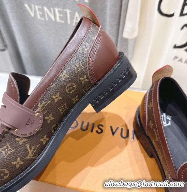 Buy Discount Louis Vuitton LV Bubble Loafers in Monogram Canvas and Leather Brown 1AIJHI 1022069
