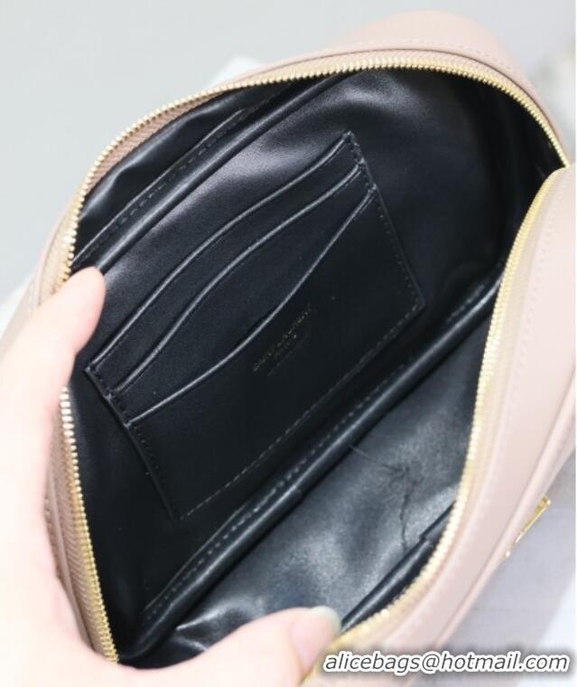 Top Grade Saint Laurent Lou Mini Chain Camera Bag in Matelasse Leather 585040 Nude Pink 2025
