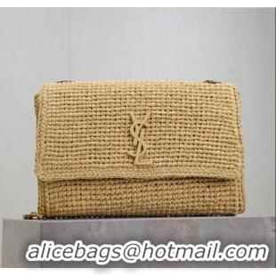 Grade Design Saint Laurent Kate Medium Chain Bag in Raffia Straw 553804 Beige 2025