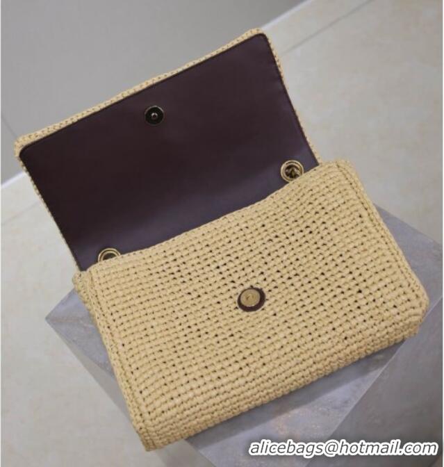 Grade Design Saint Laurent Kate Medium Chain Bag in Raffia Straw 553804 Beige 2025