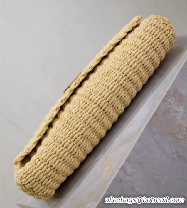 Top Design Saint Laurent Kate Medium Chain Bag in Raffia Straw 553804 Beige 2025