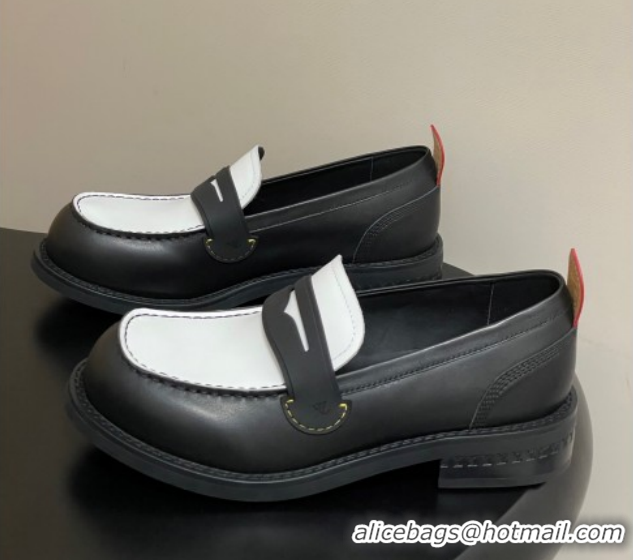 Perfect Louis Vuitton LV Bubble Loafers in Calf Leather Black/White 1AIJHI 1022073