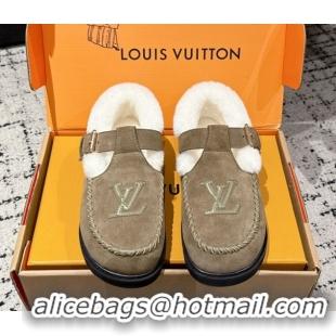 Best Price Louis Vuitton Colorado Comfort Mary Janes Loafers in LV Suede and Wool Brown 1AIGKZ 1022079