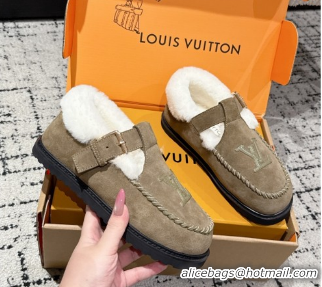 Best Price Louis Vuitton Colorado Comfort Mary Janes Loafers in LV Suede and Wool Brown 1AIGKZ 1022079