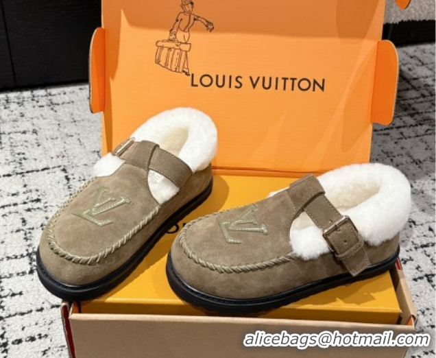 Best Price Louis Vuitton Colorado Comfort Mary Janes Loafers in LV Suede and Wool Brown 1AIGKZ 1022079