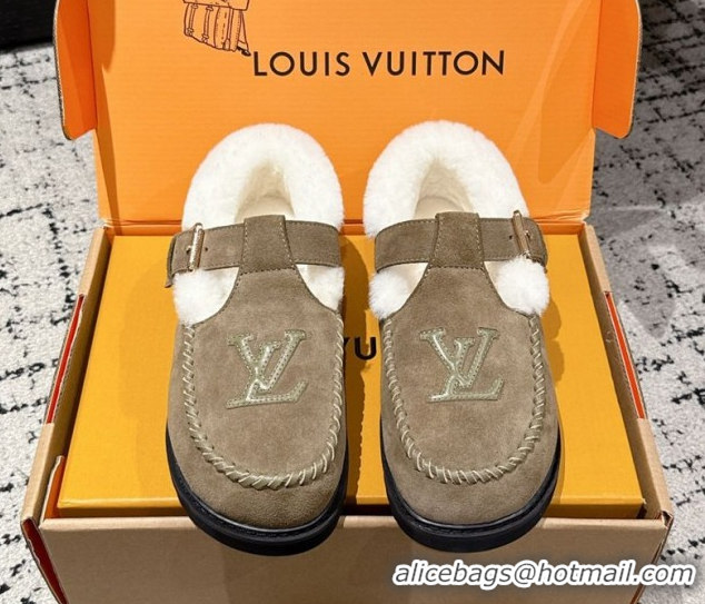 Best Price Louis Vuitton Colorado Comfort Mary Janes Loafers in LV Suede and Wool Brown 1AIGKZ 1022079