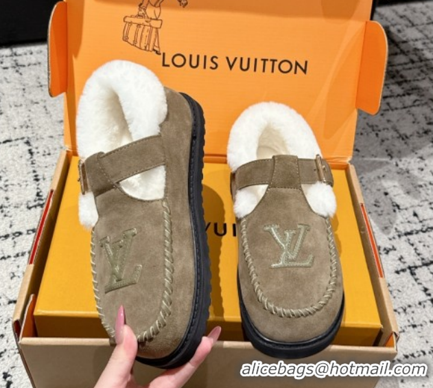 Best Price Louis Vuitton Colorado Comfort Mary Janes Loafers in LV Suede and Wool Brown 1AIGKZ 1022079