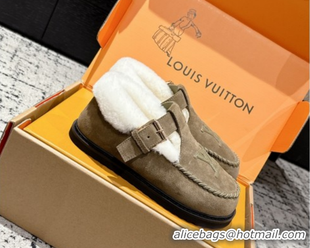 Best Price Louis Vuitton Colorado Comfort Mary Janes Loafers in LV Suede and Wool Brown 1AIGKZ 1022079