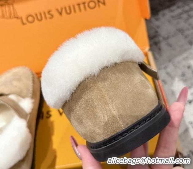 Good Quality Louis Vuitton Colorado Comfort Mary Janes Loafers in LV Suede and Wool Beige 1AIGKZ 1022081