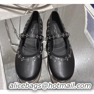 Cheap Price Louis Vuitton Romy Flat Ballerinas Flat in Leather and Studs 1AICXL Black 1022082