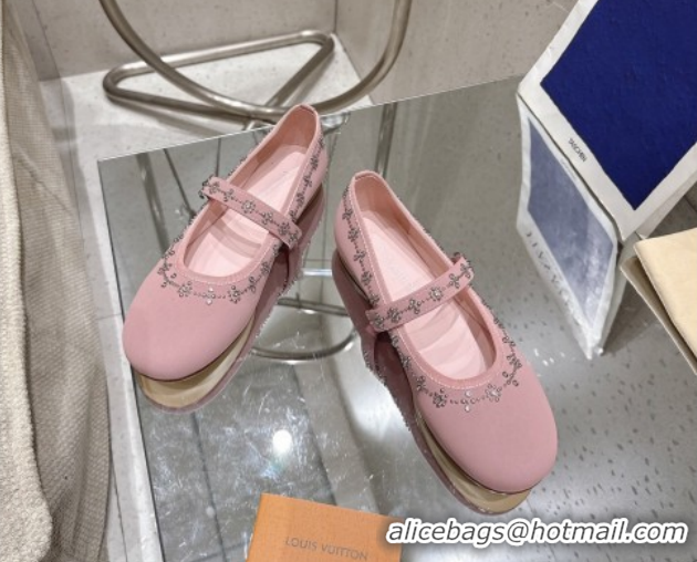 Big Discount Louis Vuitton Romy Flat Ballerinas Flat in Suede and Studs 1AICXL Vintage Rose Pink 1022083
