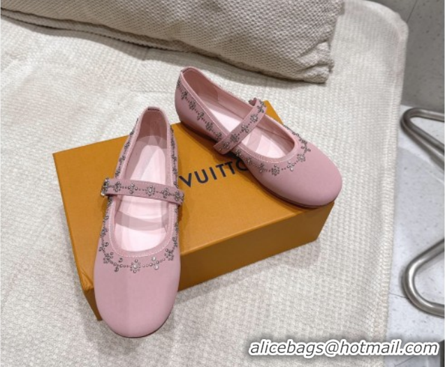 Big Discount Louis Vuitton Romy Flat Ballerinas Flat in Suede and Studs 1AICXL Vintage Rose Pink 1022083