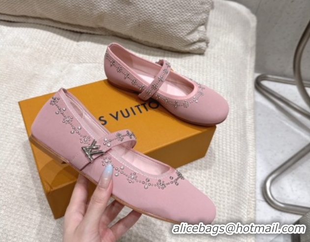 Big Discount Louis Vuitton Romy Flat Ballerinas Flat in Suede and Studs 1AICXL Vintage Rose Pink 1022083