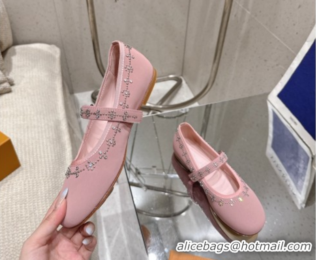 Big Discount Louis Vuitton Romy Flat Ballerinas Flat in Suede and Studs 1AICXL Vintage Rose Pink 1022083