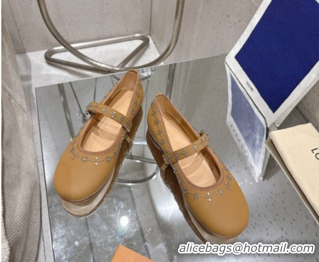 Sophisticated Louis Vuitton Romy Flat Ballerinas Flat in Suede and Studs 1AICXL Yellow 1022084