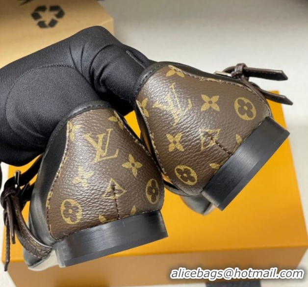 Charming Louis Vuitton Ballet Ballerinas Flat in Leather and Buckle Strap 1AIS37 Black 1022085
