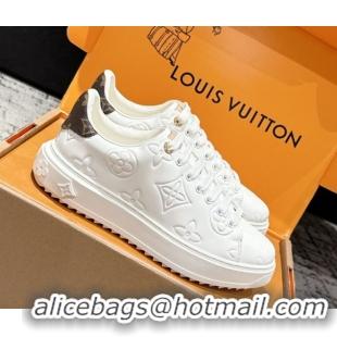 Good Product Louis Vuitton Time Out Sneakers in Maxi Monogram Leather White 1022094