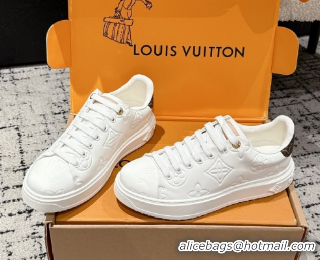 Good Product Louis Vuitton Time Out Sneakers in Maxi Monogram Leather White 1022094