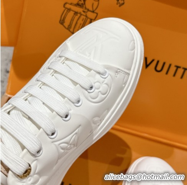 Good Product Louis Vuitton Time Out Sneakers in Maxi Monogram Leather White 1022094