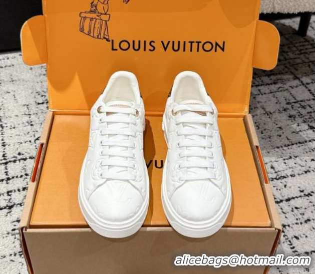 Good Product Louis Vuitton Time Out Sneakers in Maxi Monogram Leather White 1022094