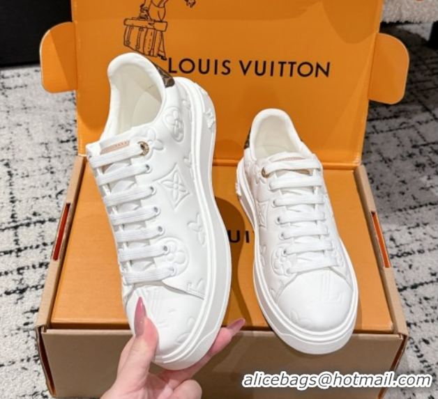 Good Product Louis Vuitton Time Out Sneakers in Maxi Monogram Leather White 1022094