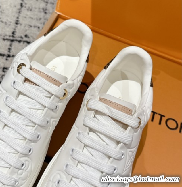 Good Product Louis Vuitton Time Out Sneakers in Maxi Monogram Leather White 1022094