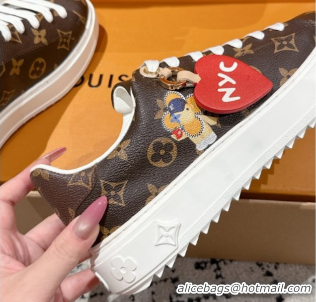 1:1 Louis Vuitton Time Out Sneakers in Monogram Canvas with Heart Tag 1022096