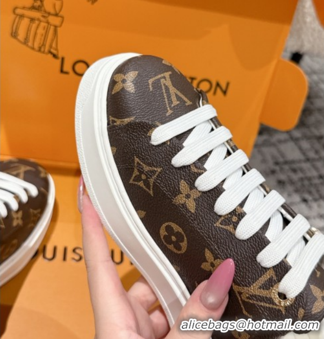 1:1 Louis Vuitton Time Out Sneakers in Monogram Canvas with Heart Tag 1022096