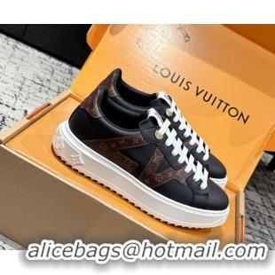 Hot Style Louis Vuitton Time Out Sneakers in Leather with Side LV Black 2025 1AIEFC 1022107