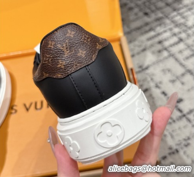 Hot Style Louis Vuitton Time Out Sneakers in Leather with Side LV Black 2025 1AIEFC 1022107