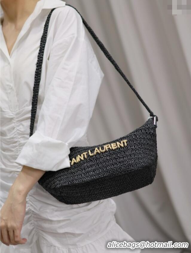 Famous Brand Saint Laurent Le Rafia Crossbody Bag 667490 Black 2025