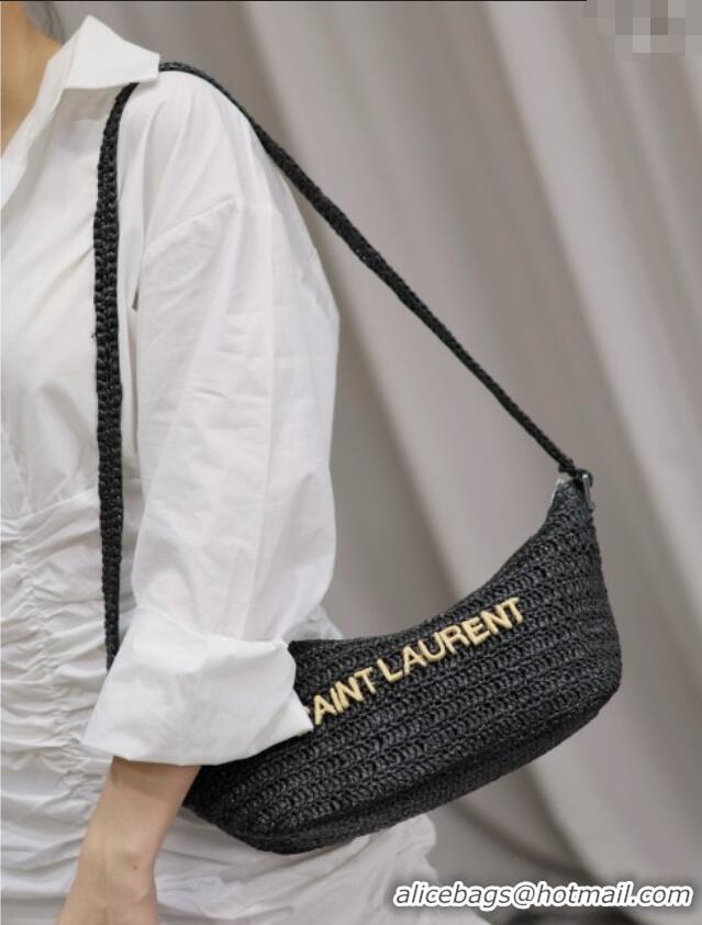 Famous Brand Saint Laurent Le Rafia Crossbody Bag 667490 Black 2025