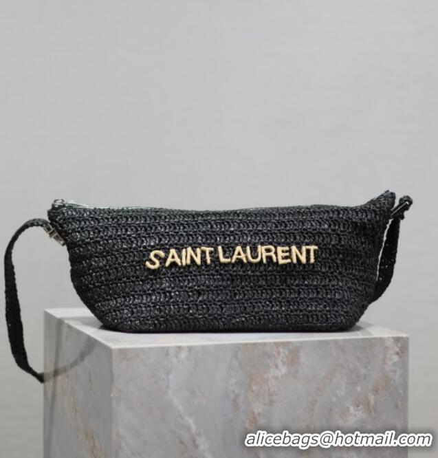 Famous Brand Saint Laurent Le Rafia Crossbody Bag 667490 Black 2025