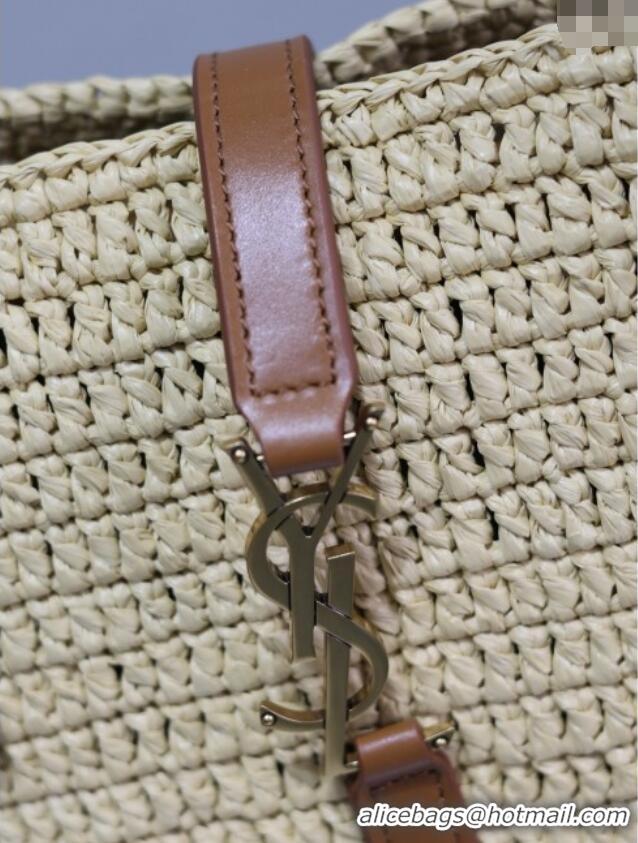 Famous Brand Saint Laurent Tote Bag in Raffia Leather 262149 Beige 2025