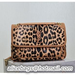 Famous Brand Saint Laurent Niki Medium Bag in Pony Hair Leather 633158 Leopard 2025