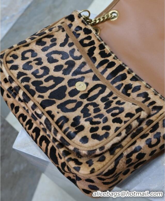 Famous Brand Saint Laurent Niki Medium Bag in Pony Hair Leather 633158 Leopard 2025