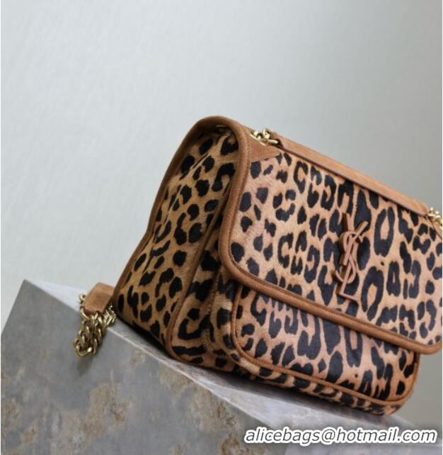 Famous Brand Saint Laurent Niki Medium Bag in Pony Hair Leather 633158 Leopard 2025