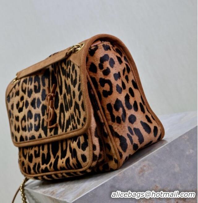 Famous Brand Saint Laurent Niki Medium Bag in Pony Hair Leather 633158 Leopard 2025