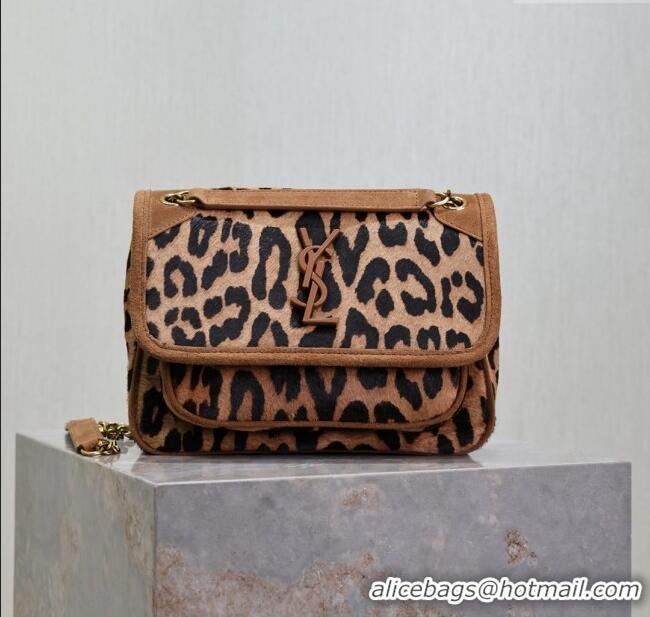 Promotional Saint Laurent Baby Nike Chain Bag in Pony Hair Leather 633151 Leopard 2025