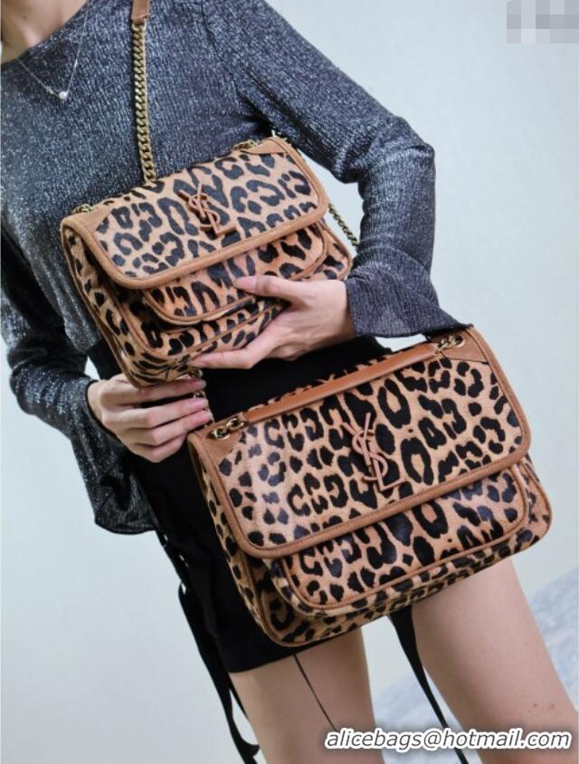 Promotional Saint Laurent Baby Nike Chain Bag in Pony Hair Leather 633151 Leopard 2025